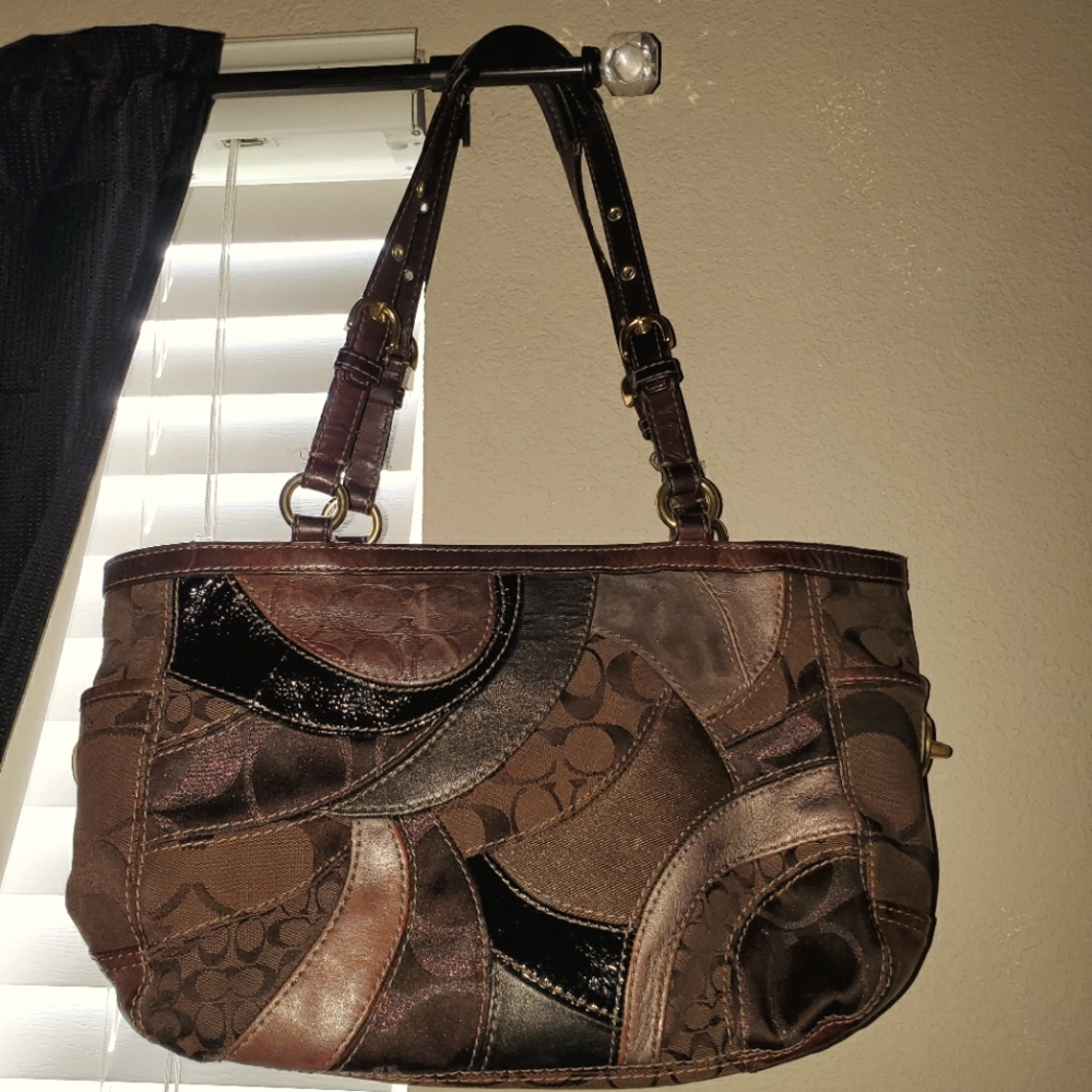 Signature Mosaic Zoe Patchwork Coach purse